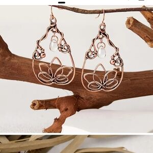 Copper inspired lotus earrings